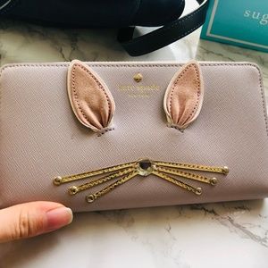 Hop To It Neda Bunny Rabbit Wallet, Grey Leather